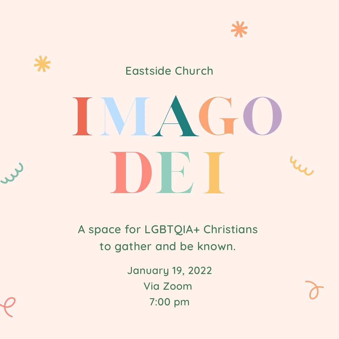 Our first Imago Dei meeting will be next week via Zoom. Email Karina at Karina@eastsideatl.org with  any questions.
